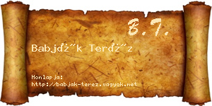 Babják Teréz névjegykártya